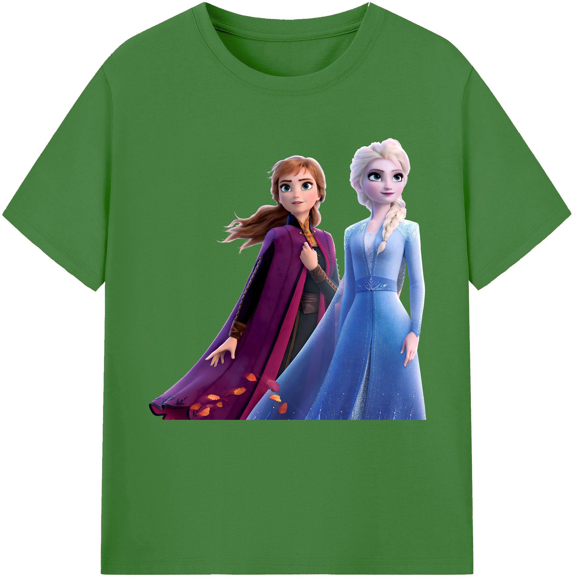 （画像用） アナと雪の女王 アンナ エルサ Frozen Anna Elsa レディースカジュアルプリントTシャツ（綿100％）